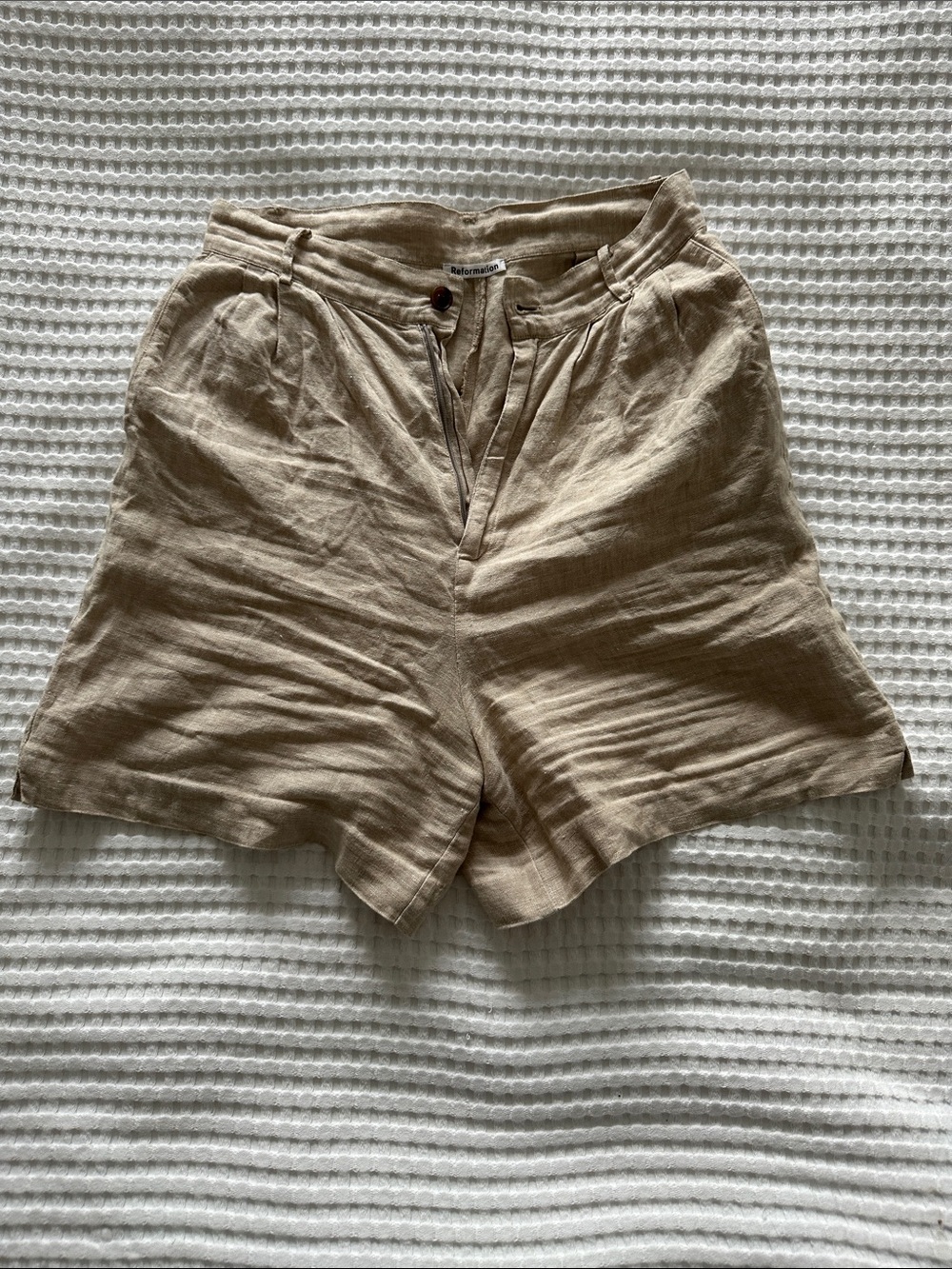 Reformation High-Waist Linen Shorts